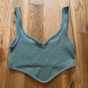 Zara sage green crop top